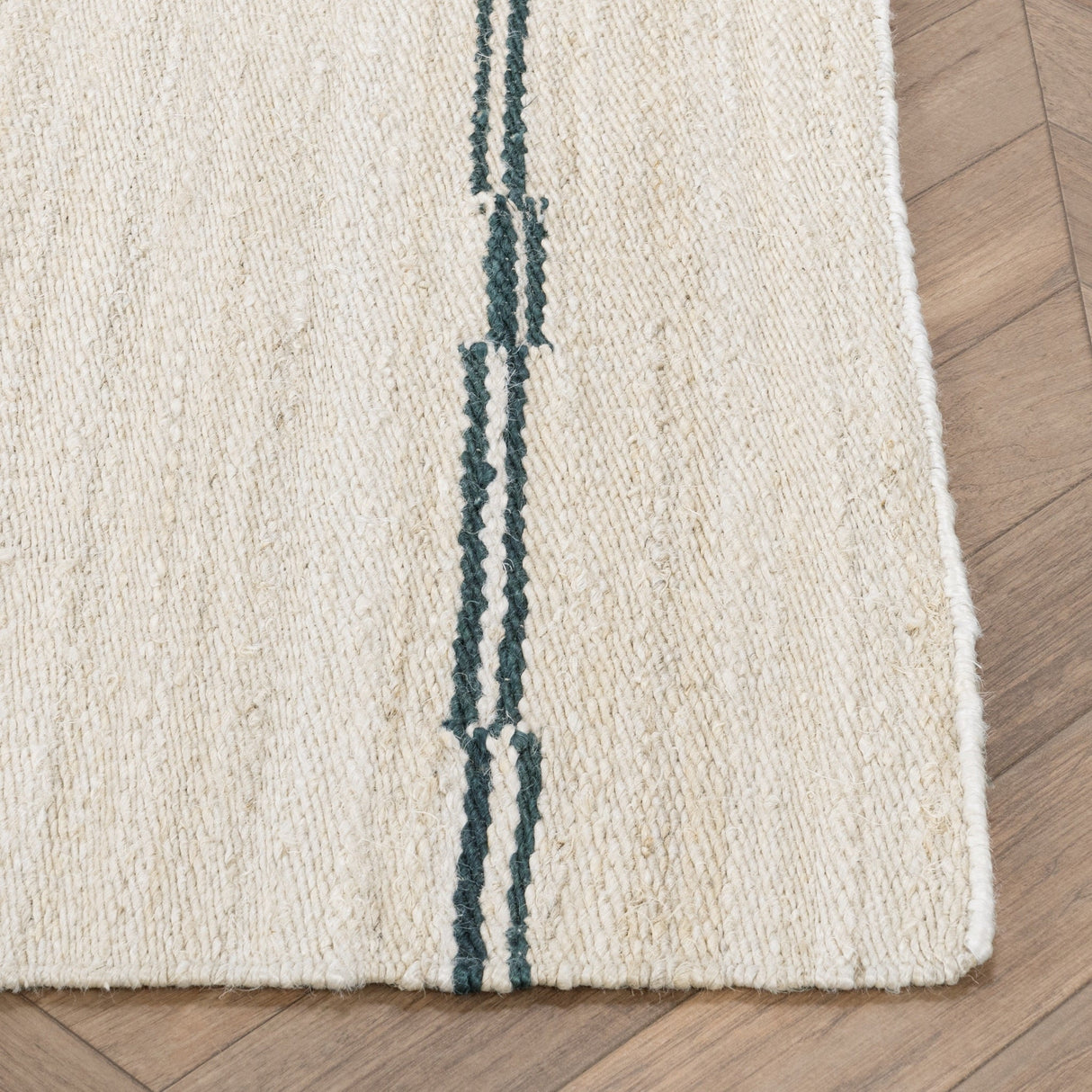 Sunderland Jute Ivory/Dark Blue Stripe Rug by Classic Home at Eve Furniture