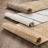Sunderland Jute Ivory/Dark Blue Stripe Rug by Classic Home at Eve Furniture