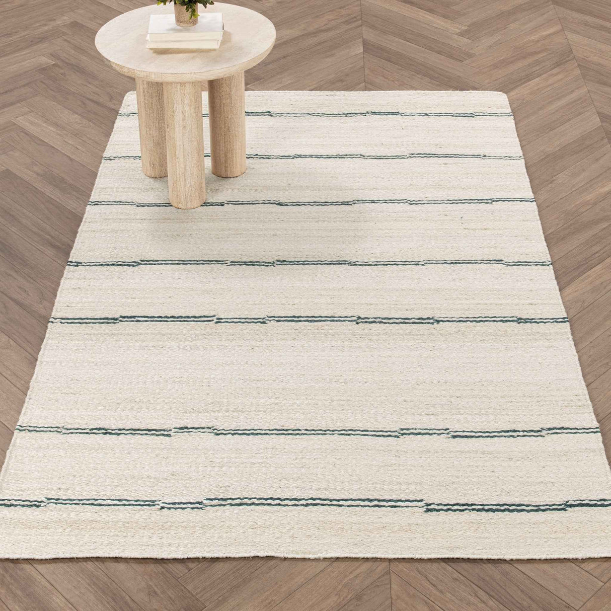 Sunderland Jute Ivory/Dark Blue Stripe Rug by Classic Home at Eve Furniture