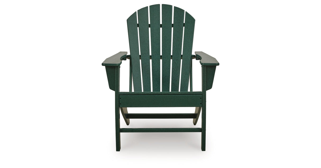 Sundown Shores 2 Adirondack Chairs with End table in Green by Ashley at Eve Furniture