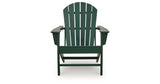 Sundown Shores 2 Adirondack Chairs with End table in Green by Ashley at Eve Furniture