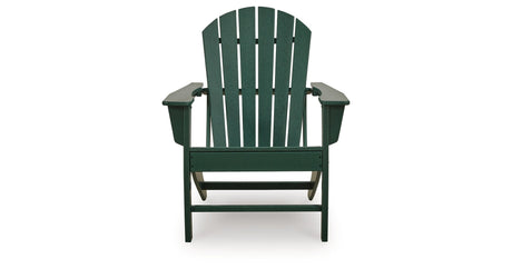 Sundown Shores 2 Adirondack Chairs with End table in Green by Ashley at Eve Furniture