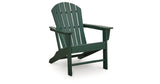 Sundown Shores 2 Adirondack Chairs with End table in Green by Ashley at Eve Furniture