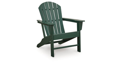Sundown Shores 2 Adirondack Chairs with End table in Green by Ashley at Eve Furniture