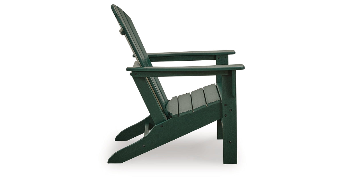 Sundown Shores 2 Adirondack Chairs with End table in Green by Ashley at Eve Furniture