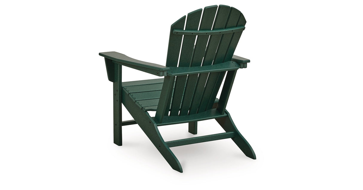 Sundown Shores 2 Adirondack Chairs with End table in Green by Ashley at Eve Furniture
