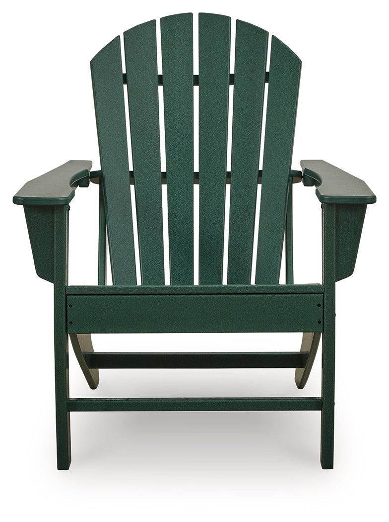 Sundown Shores 2 Adirondack Chairs with End table in Green by Ashley at Eve Furniture
