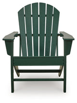 Sundown Shores 2 Adirondack Chairs with End table in Green by Ashley at Eve Furniture