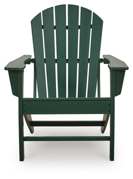 Sundown Shores 2 Adirondack Chairs with End table in Green by Ashley at Eve Furniture