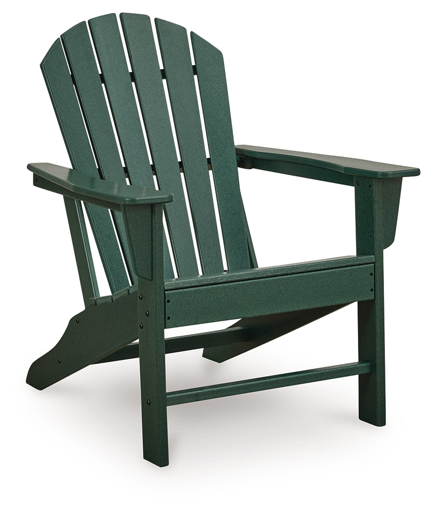 Sundown Shores 2 Adirondack Chairs with End table in Green by Ashley at Eve Furniture