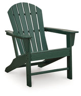 Sundown Shores 2 Adirondack Chairs with End table in Green by Ashley at Eve Furniture