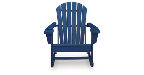 Sundown Shores Blue Outdoor Rocking Chair by Ashley at Eve Furniture