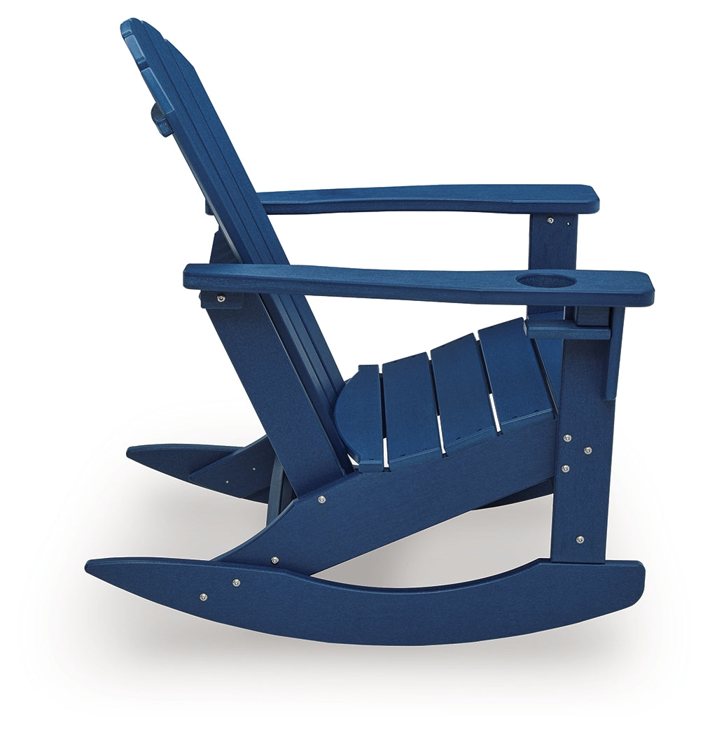 Sundown Shores Blue Outdoor Rocking Chair by ASHLEY FURNITURE at Eve Furniture
