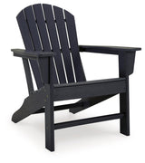 Sundown Treasure Black Outdoor Adirondack Chair by Ashley at Eve Furniture