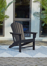 Sundown Treasure Black Outdoor Adirondack Chair by Ashley at Eve Furniture