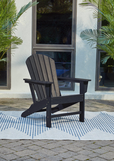 Sundown Treasure Black Outdoor Adirondack Chair by Ashley at Eve Furniture