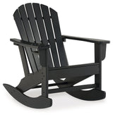 Sundown Treasure Black Outdoor Rocking Chair by Ashley at Eve Furniture