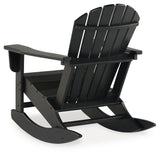 Sundown Treasure Black Outdoor Rocking Chair by Ashley at Eve Furniture