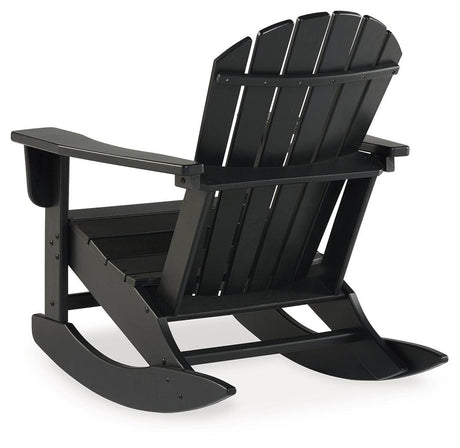 Sundown Treasure Black Outdoor Rocking Chair by Ashley at Eve Furniture