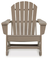 Sundown Treasure Driftwood Outdoor Rocking Chair by Ashley at Eve Furniture