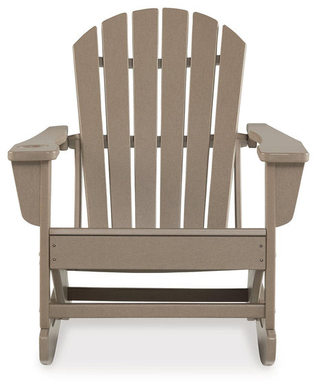 Sundown Treasure Driftwood Outdoor Rocking Chair by Ashley at Eve Furniture