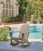 Sundown Treasure Driftwood Outdoor Rocking Chair by Ashley at Eve Furniture