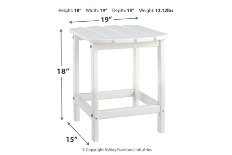 Sundown Treasure White End Table by Ashley at Eve Furniture