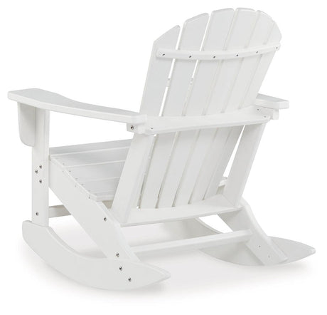 Sundown Treasure White Outdoor Rocking Chair by Ashley at Eve Furniture