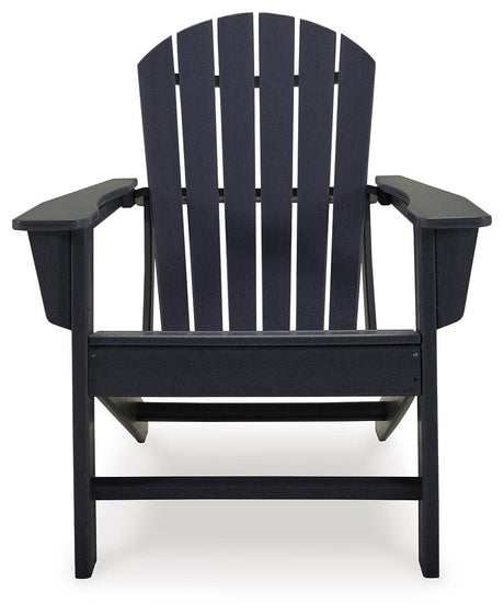 Sundown Treasure Black Outdoor Adirondack Chair by Ashley at Eve Furniture