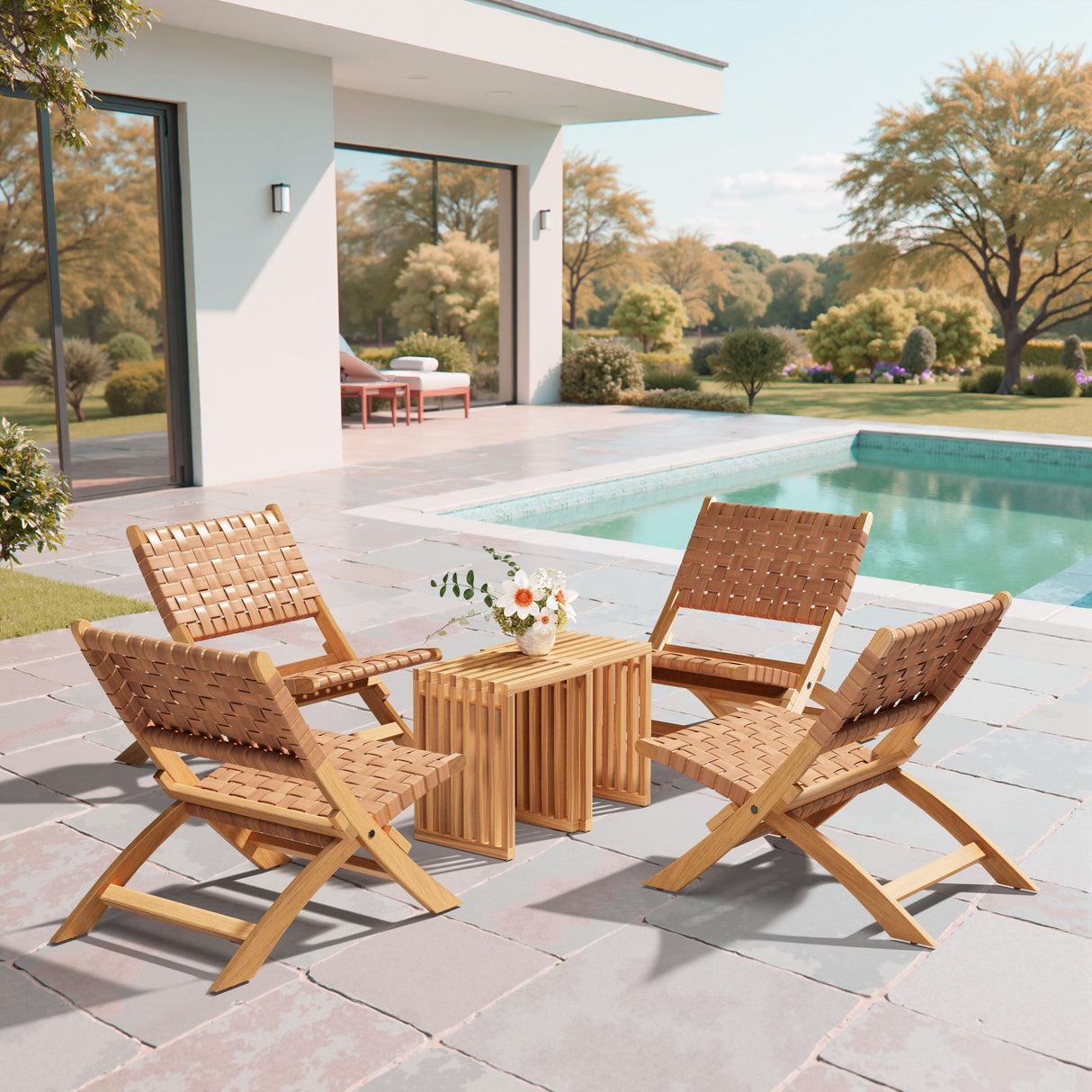 Sunflare Brown Outdoor Lounge Chair by Zuomod at Eve Furniture