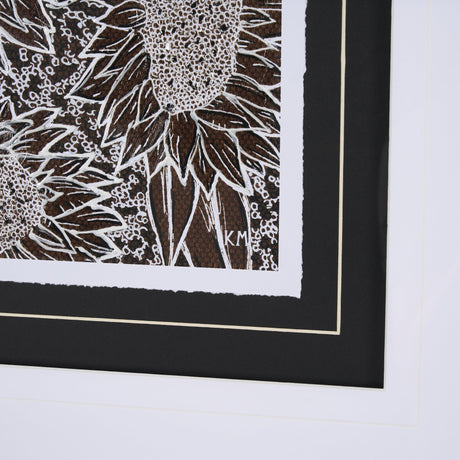 Sunflower Fest II by Mercana Studio a Hand Embellished Textured Framed Art Print Matted under Glass by Mercana at Eve Furniture