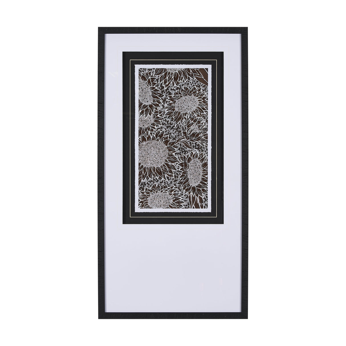 Sunflower Fest II by Mercana Studio a Hand Embellished Textured Framed Art Print Matted under Glass by Mercana at Eve Furniture