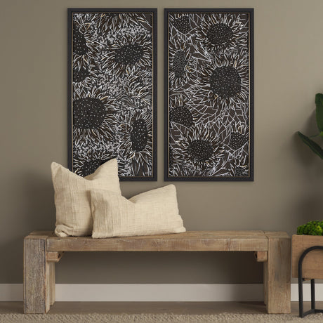 Sunflower Fest III by Mercana Studio a Hand Embellished Textured Framed Art Print by Mercana at Eve Furniture