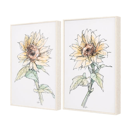 Sunflower I by Mercana Studio a Hand Embellished Textured Framed Art Print by Mercana at Eve Furniture