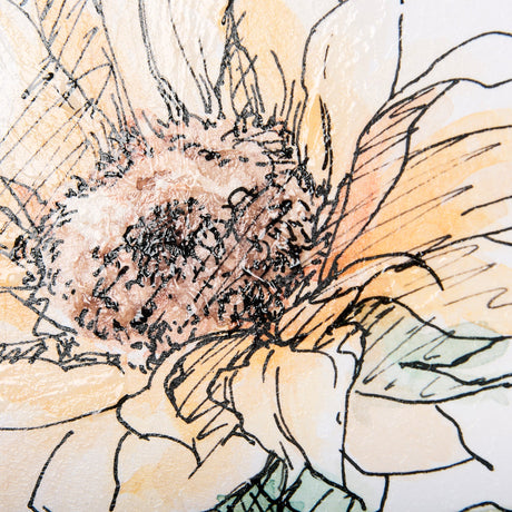 Sunflower I by Mercana Studio a Hand Embellished Textured Framed Art Print by Mercana at Eve Furniture