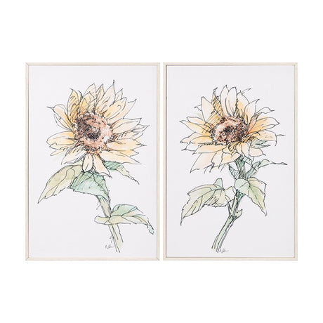 Sunflower I by Mercana Studio a Hand Embellished Textured Framed Art Print by Mercana at Eve Furniture