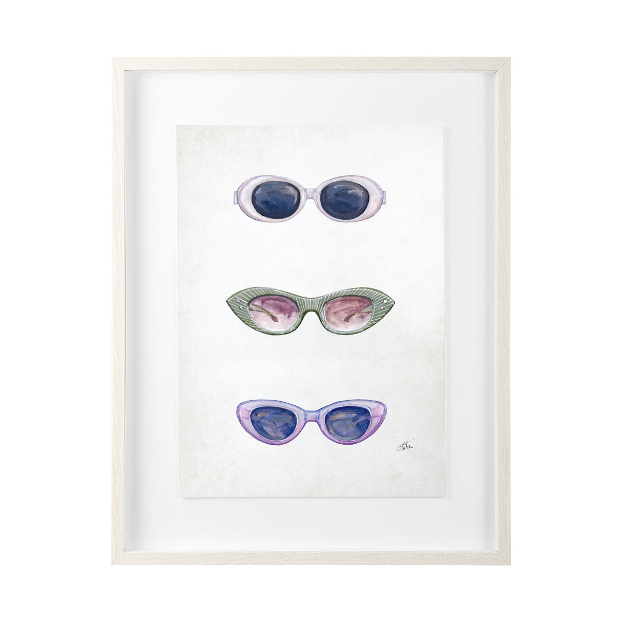 Sunglass Collection I by Mercana Studio Hand Embellished Textured Framed Art Print Matted under Glas by Mercana at Eve Furniture