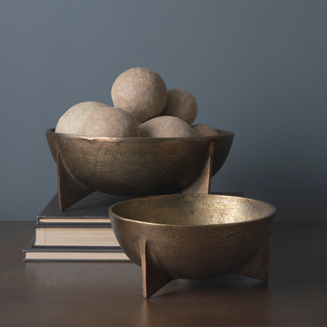 Sunita Set of 3 Gray Paper Mache Orbs by Mercana at Eve Furniture