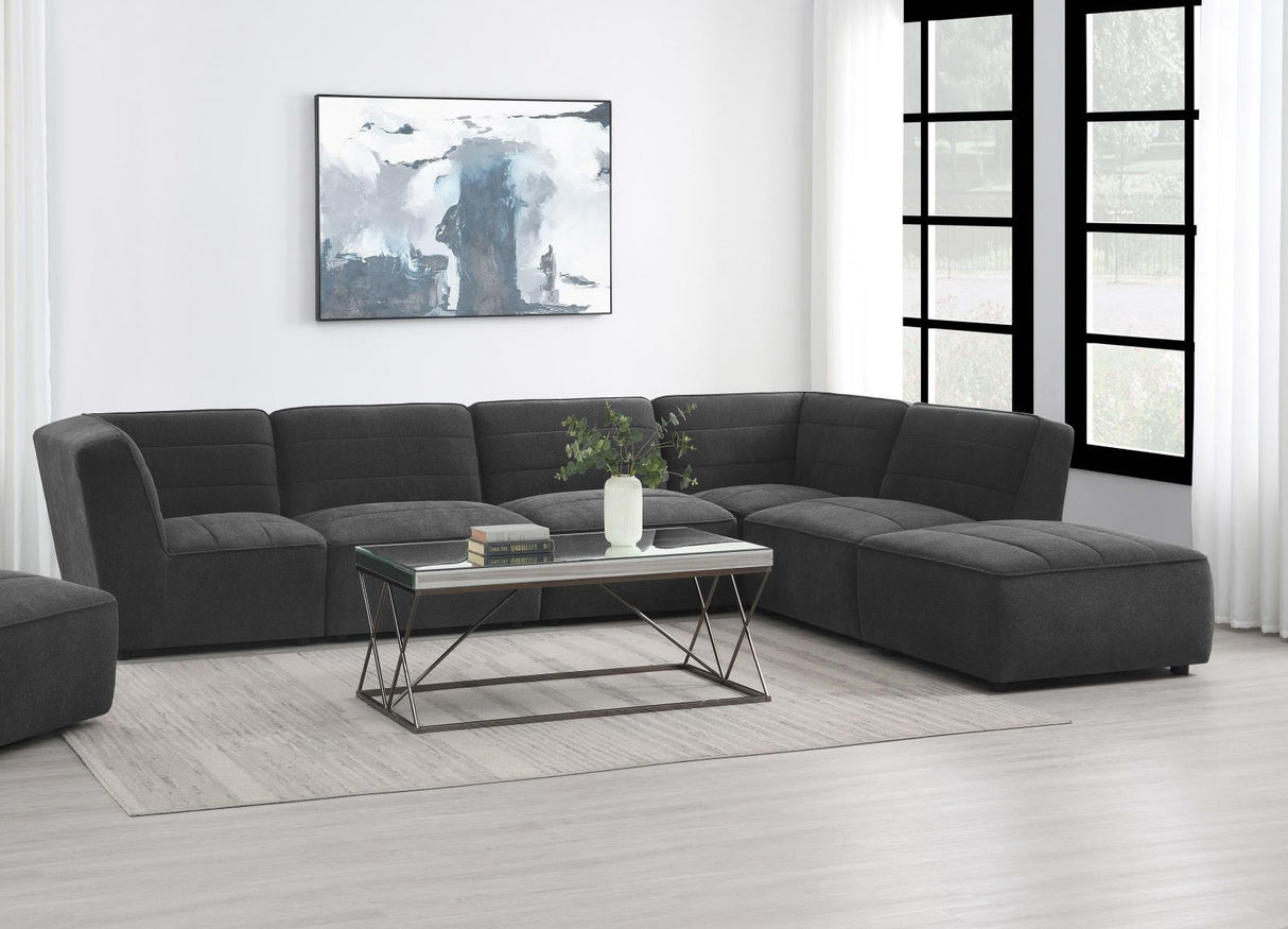 Sunny Charcoal Upholstered 6-piece Modular Sectional by Coaster at Eve Furniture