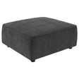 Sunny Dark Charcoal Upholstered Square Ottoman by Coaster at Eve Furniture