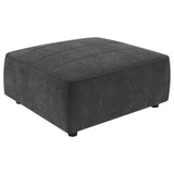 Sunny Dark Charcoal Upholstered Square Ottoman by Coaster at Eve Furniture