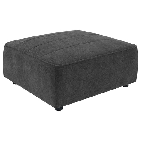Sunny Dark Charcoal Upholstered Square Ottoman by Coaster at Eve Furniture