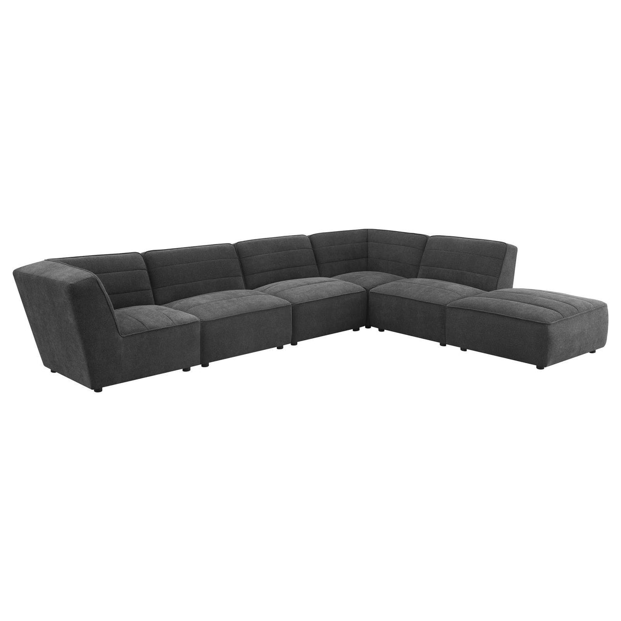 Sunny Dark Charcoal Upholstered Square Ottoman by Coaster at Eve Furniture