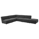Sunny Dark Charcoal Upholstered Square Ottoman by Coaster at Eve Furniture