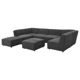 Sunny Dark Charcoal Upholstered Square Ottoman by Coaster at Eve Furniture