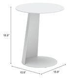 Sunny Isles White Outdoor Side Table by Zuomod at Eve Furniture