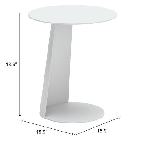 Sunny Isles White Outdoor Side Table by Zuomod at Eve Furniture