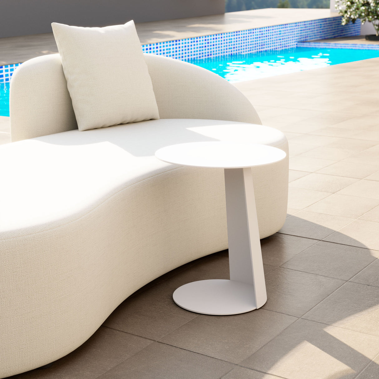 Sunny Isles White Outdoor Side Table by Zuomod at Eve Furniture