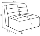Sunny Natural Upholstered Armless Chair by Coaster at Eve Furniture