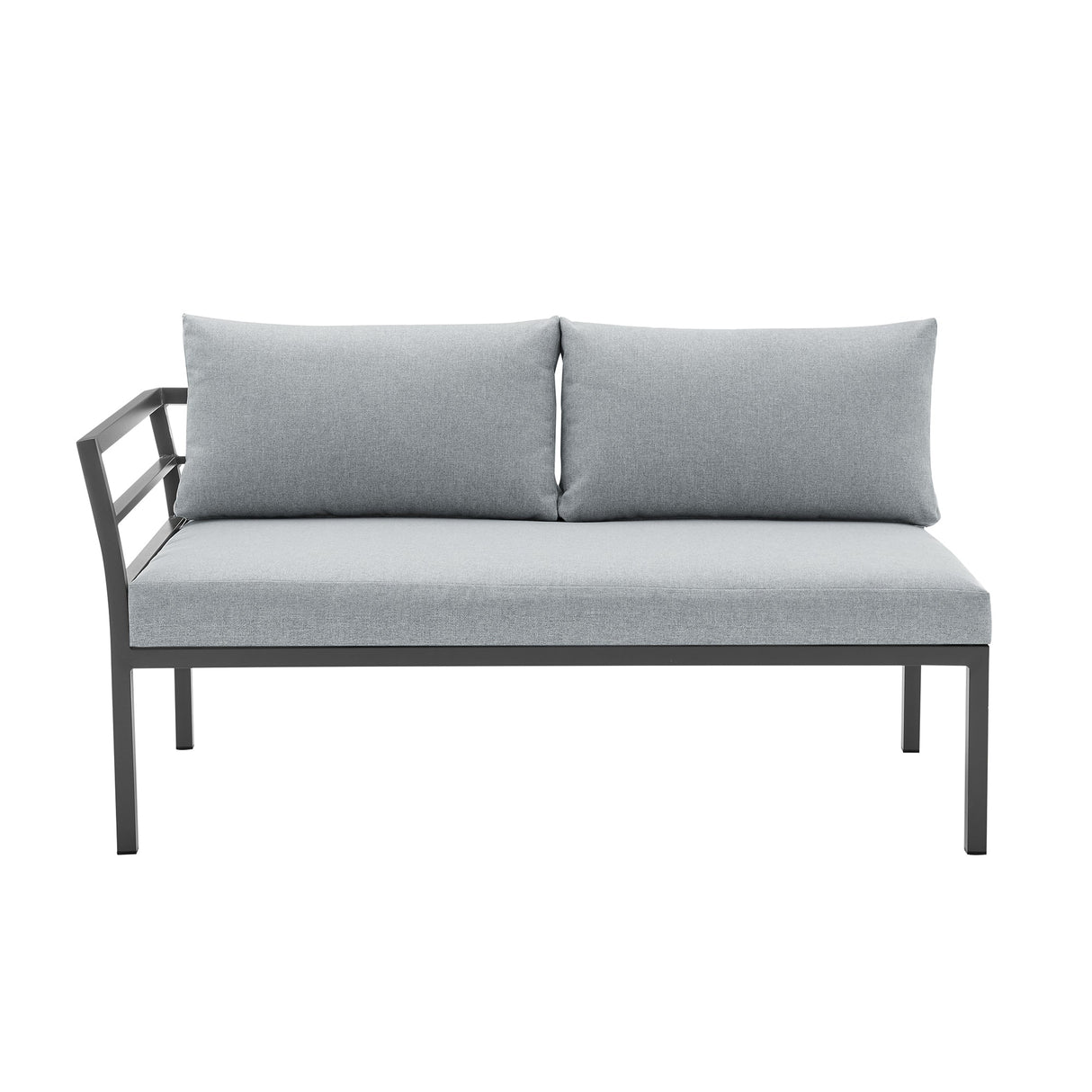 Sunnyside Corner Patio Conversation Set with Table in Grey on Grey by Manhattan Comfort at Eve Furniture